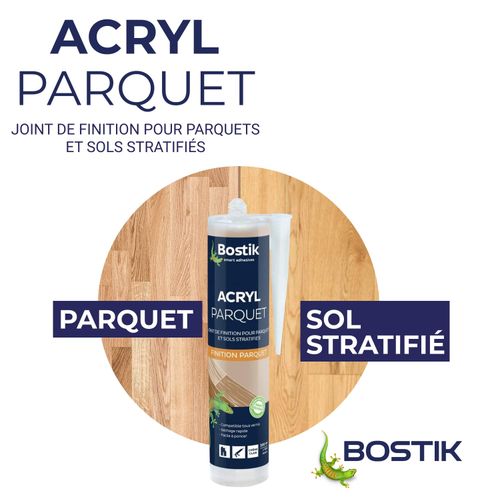 Bostik Joint Acryl Parquet Stratifié - Colle Mastic Acrylique - Compatible  Tous Vernis à prix pas cher