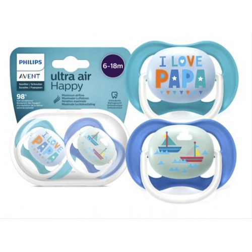 Avent Boite de 2 Sucettes avent Orthodontiques ULTRA AIR HAPPY 6