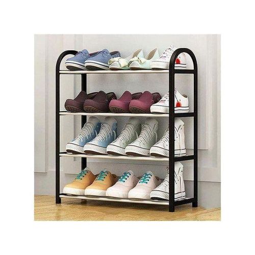 product_image_name-Generic-رف أحذية معدني أسود - 4 رفوف واسعة-1