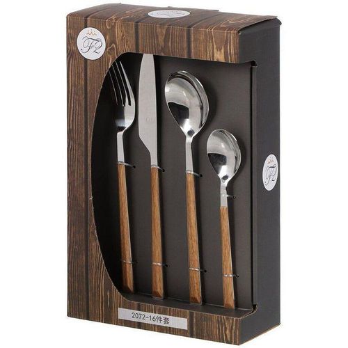 product_image_name-Generic-Ménagère de Couverts 16 Pièces – Design Élégant avec Manches Effet Bois-1