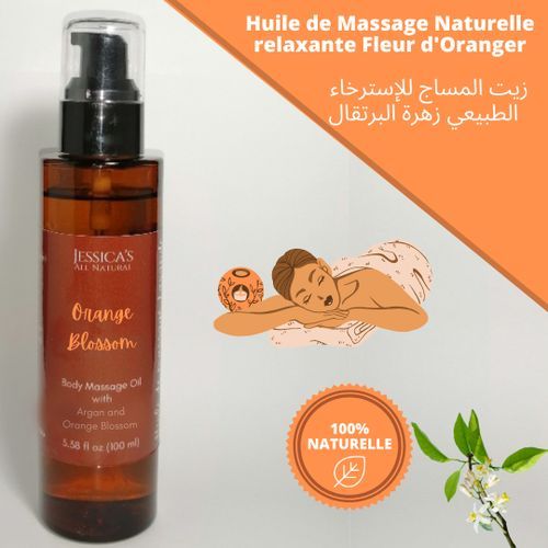 Jessica's all Natural Huile de massage naturelle relaxante fleur d'oranger  100ml à prix pas cher