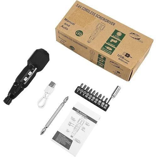 product_image_name-Generic-Tournevis Électrique Sans Fil Rechargeable Led, Avec Embout Et Câble Usb-6