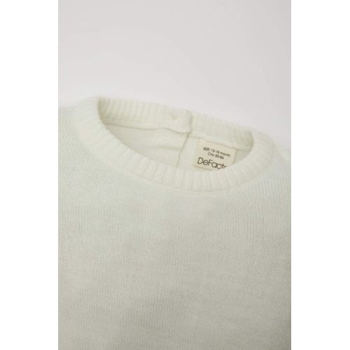 product_image_name-Defacto-بلوزة تريكو أساسية بلون إكرو مع ياقة دائرية لفتاة رضيعة-6