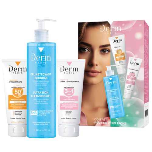 product_image_name-iDerm Paris-مجموعة روتين زيرو تبقع - ثلاثي التنظيف، التفتيح والحماية - للبشرة العادية إلى الجافة-1
