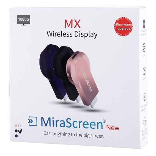 Universal MiraScreen WiFi Display Dongle / Miracast Airplay DLNA Display Receiver Dongle Wireless Mirroring Screen Device with 2 in 1 USB Cable (Black)