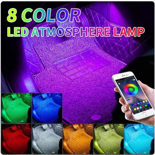 Musique de voiture Rythme Lumière RGB Led Musique Voiture Vent Lumière App  Son Activé Lumières Led Contrôle Air Assainisseur Lumière Ambiante