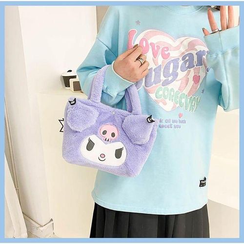 product_image_name-Generic-Sac en peluche Sanrio Kawaii Kuromi Cinnamoroll Melody Cartoon Anime Sac à main Bandoulière, Cadeaux-3