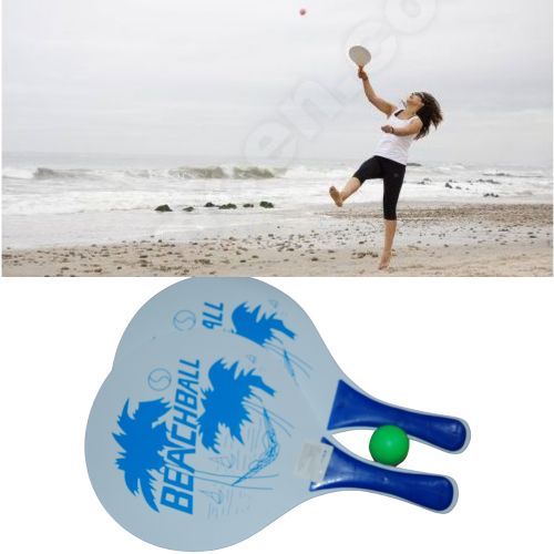 ensemble raquette et ballon de plage en bois Personnalisé