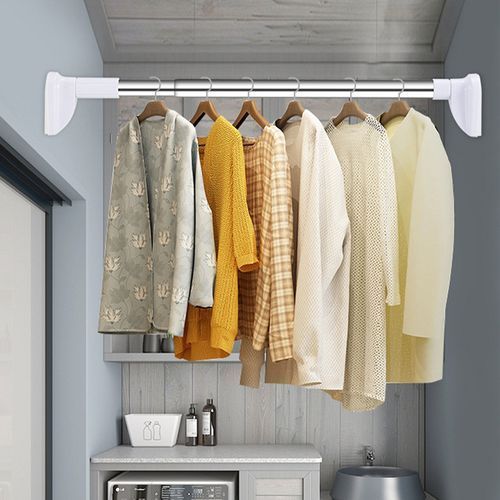 Generic Tringle à rideau extensible en inox,installation sans perçage pour  salle de bain,88-160 cm à prix pas cher