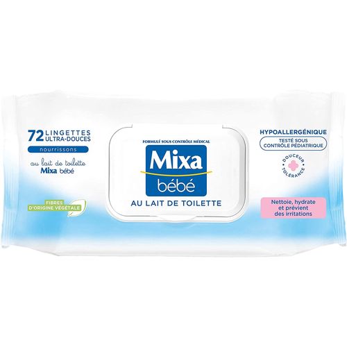 MIXA BEBE Lingettes ultra doux au lait de toilettes pour nourrissant  nettoie et hydrate à prix pas cher