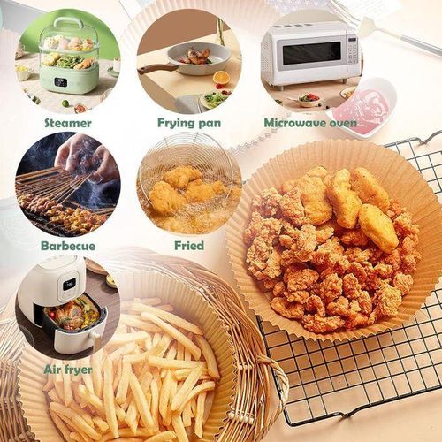 product_image_name-Generic-Lot de 100 Pièces de Papier de Cuisson Jetable pour Air Fryer – Feuilles Antiadhésives Résistantes à la Chaleur-5