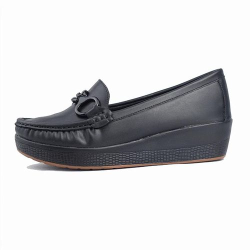 Mocassin top compensé noir