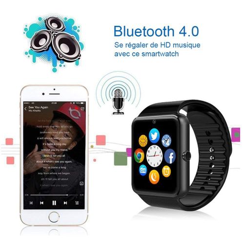 Gt08 montre connectée bluetooth et hotsell gsm pour smartphone android