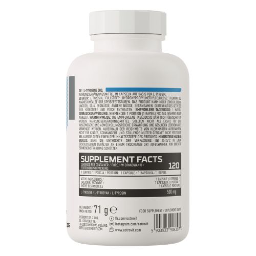 product_image_name-OstroVit-مكمل التيروزين أحماض أمينية لتحسين المزاج و الأداء البدني - 120 كبسولة  -3