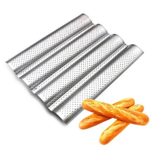 Generic Moule à pain antiadhésif perforé en acier inoxydable// Poêle à pain  française, Baguette, cuiseur ondulé à prix pas cher