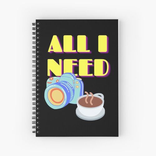 product_image_name-Generic-All I Need is Coffee and My Camera Pop Art Spiral Notebook Bloc note-1