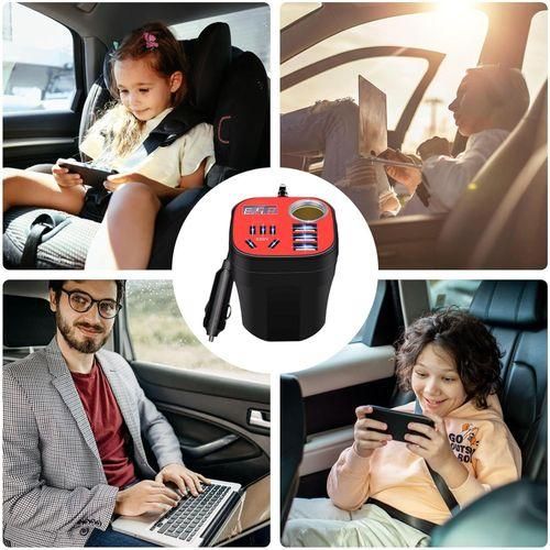 product_image_name-Generic-Prise Allume-Cigare Voiture avec 3 Ports USB et Convertisseur 12V/24V à 220V - 1500W-6