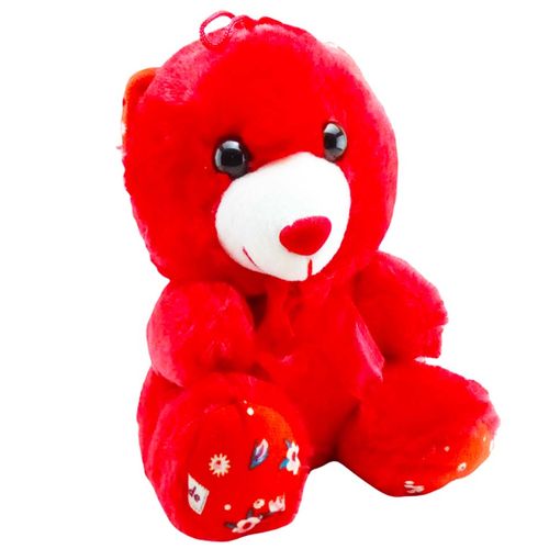 Doudou peluche ours rouge Eurobear Eurobase longs bras 15 cm