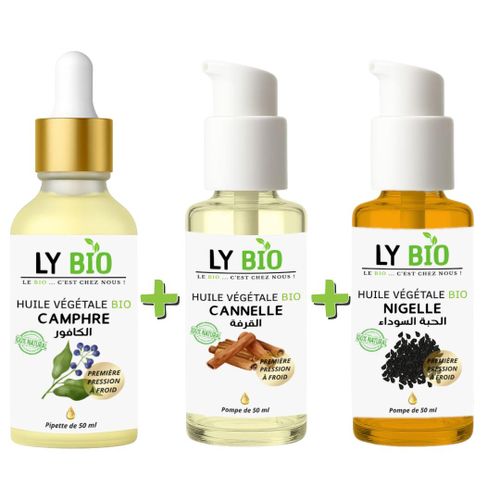 product_image_name-LY BIO-PACK HUILE CAMPHREE 50ML - PIPETTE + HUILE CANNELLE 50ML - POMPE + HUILE NIGELLE 50ML - POMPE-1