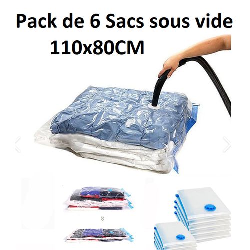 Generic Pack 6 Sacs de rangement sous vide 110x80CM économiseur d