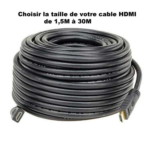 Câble HDMI 20M - Meilleur Prix chez SecuMall Maroc