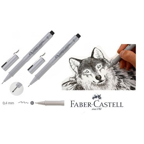 STYLO FEUTRE ECCO PIGMENT NOIR FABER CASTELL