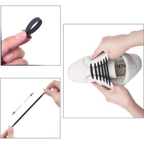 product_image_name-Generic-16 Pièces/Ensemble Lacets artificiel élastiques en silicone pour baskets et autres types de chaussures, adultes Homme et Femme, en Forme de T.-5