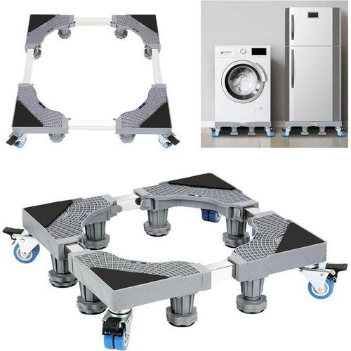 product_image_name-Generic-Support pour lave-linge réglable avec pieds antidérapants et roulettes – Structure robuste pour appareils électroménagers-2