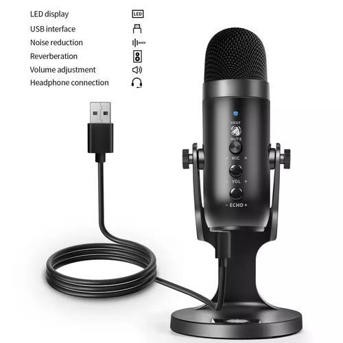 Generic Microphone professionnel à condensateur USB, pour  ordinateur,téléphone portable à prix pas cher