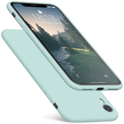 Case iPhone XR :Coque en caoutchouc de silicone liquide / Solide Protection  vert à prix pas cher