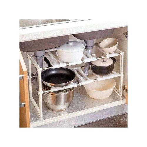 product_image_name-Generic-حامل أبيض متعدد الاستخدامات - رف قابل للتعديل للمطبخ والحمام-1