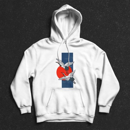 product_image_name-Generic-هودي سويت شيرت بغطاء للرأس للرجال - ابيض - Vintage Asian Bird-1
