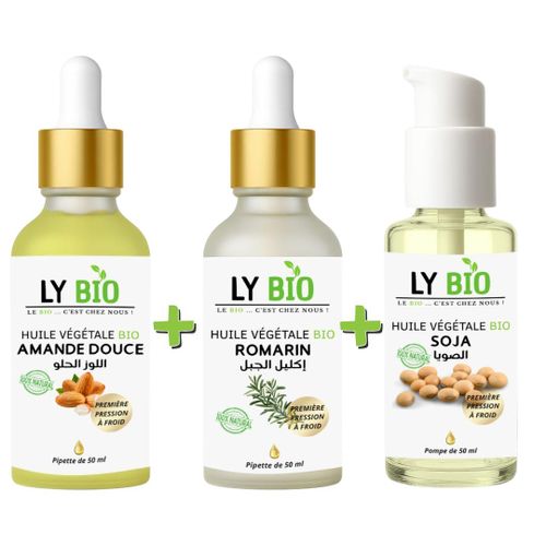product_image_name-LY BIO-PACK HUILE AMANDE DOUCE 50ML - PIPETTE + HUILE ROMARIN 50ml - PIPETTE + HUILE SOJA 50ML - POMPE-1
