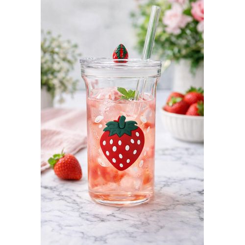 product_image_name-Generic-Verres Jus et Smoothie avec Couvercle et Paille – Idéal Café Glacé, Milkshake & Boissons Froides -1