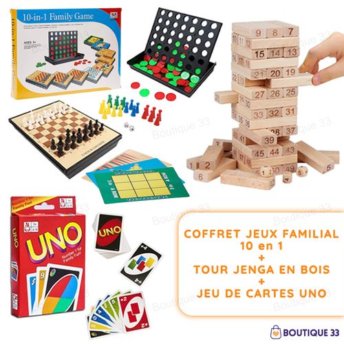 product_image_name-Uno-لعبة بطاقة أونو + برج جينغا + 10 في 1 : الشطرنج، لعبة الداما، القوة 4، اللودو، الطاولة، وتيك تاك-1