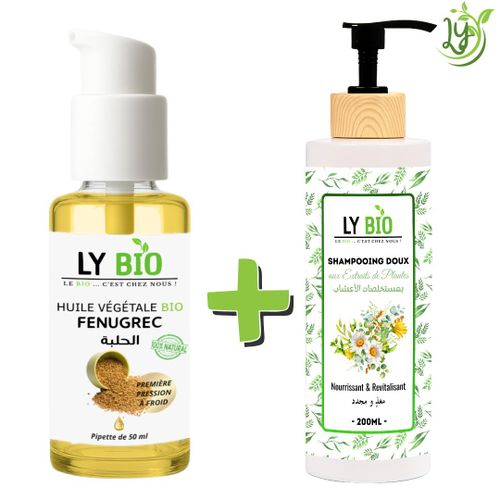 product_image_name-LY BIO-PACK HUILE FENUGREC 50ML - POMPE + SHAMPOOING AUX EXTRAITS DE PLANTES 200ML - NOURRISSANT & REVITALISANT-1
