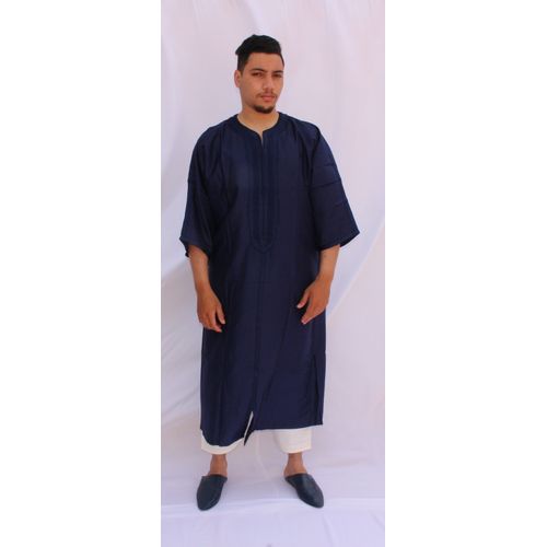 product_image_name-Jabador Maroc-كندورة جيم 100/100 قطن خياطة اليد ممتازة - ازرق غامق-1