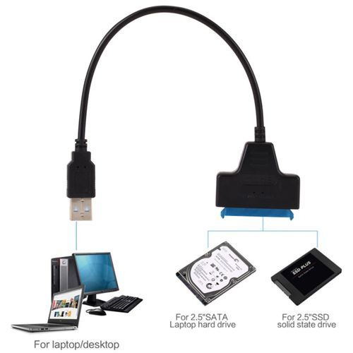 Generic Câble USB SATA 3 vers USB 2.0 adaptateur Pour disque dur externe SSD  à prix pas cher