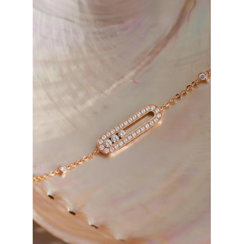 product_image_name-Generic-سوار إنزلاقي بثلاثة ألماس - سلسلة ماسية مرنة - سوار فاخر من الذهب الوردي عيار 18 قيراط - SR4000-6