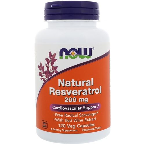 product_image_name-Now Foods-Resveratrol, 200 mg, 120 gélules végétales-1