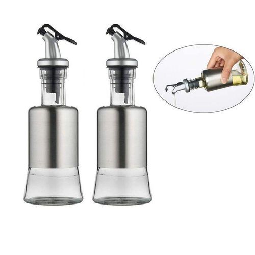 product_image_name-Generic-2 Bouteilles de vinaigre et huile anti-goutte, Distributeur d'huile en verre-1
