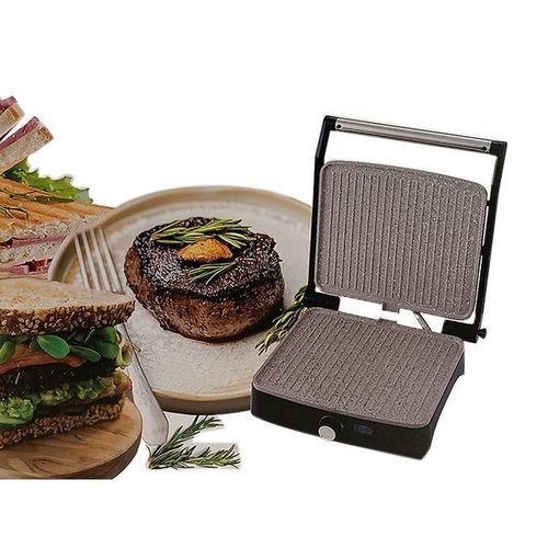 product_image_name-Generic-Grill Panini en Granit 2000W, Appareil à Sandwichs & Barbecue Électrique, Revêtement Antiadhésif, Ouverture 180°-2
