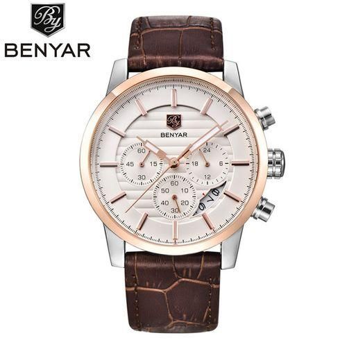 product_image_name-Benyar-Montre Top marque nouvelle collection mode décontractée homme chronographe Bracelet Cuir-4