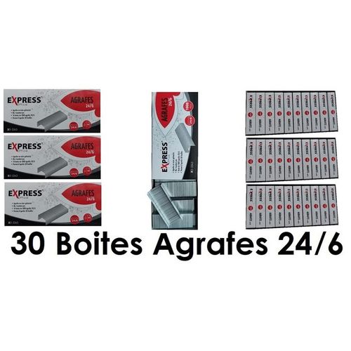 Boite de 1000 Agrafes Delta N° 24/6, Capacité 30 feuilles