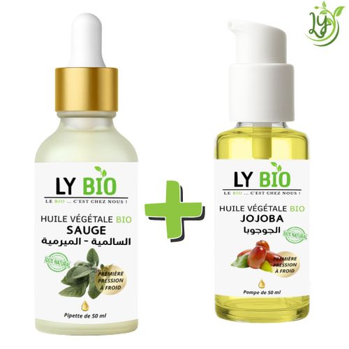 product_image_name-LY BIO-مجموعة زيت المريمية 50 مل - قطارة + زيت الجوجوبا 50 مل - مضخة-1