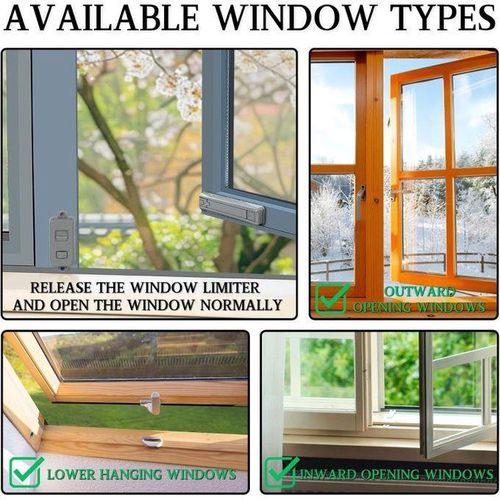 product_image_name-Generic-Serrure de sécurité pour fenêtre et porte – Protection enfants et animaux – Anti-chute – Installation sans perçage – Verrou réglable-6