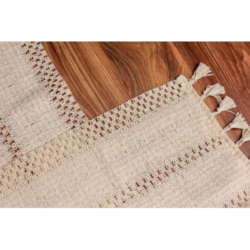 product_image_name-Tropikhome-Chemin de table blanc cassé tricoté en coton Gloria Ekru mesure 35x145 cm-4