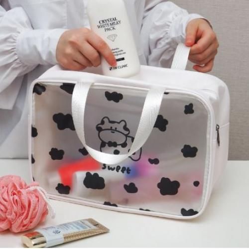 product_image_name-Generic-حقيبة مكياج البقرة السوداء شفافة ومقاومة للماء سعة كبيرة للنساء-2