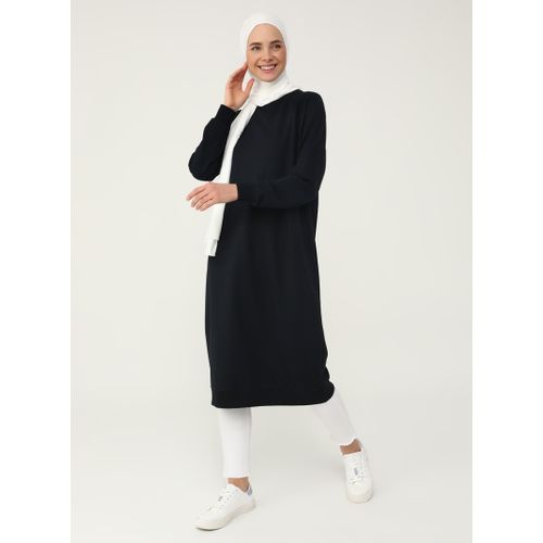 product_image_name-Modanisa-Sweat ras du cou - Noir - Refka Basic.-1