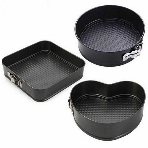 product_image_name-Generic-Lot de 3 Moules à Gâteaux Anti-adhésifs : Carré Ø 28cm, Rond Ø 26cm, Cœur Ø 24cm-3